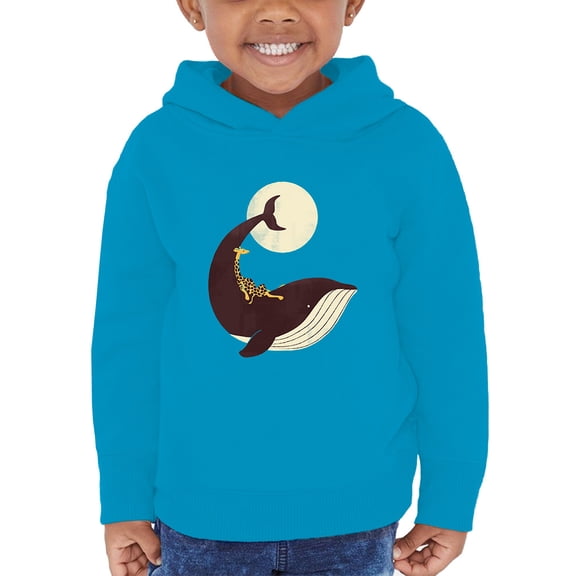 Image Conscious Giraffe On A Whale Hoodie Toddler -Jay Fleck Designs, Unisex Casual Fit