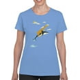 thumbnail image 1 of Image Conscious Giraffe Riding A Shark T-Shirt Women -Jay Fleck Designs, Female Medium, 1 of 4