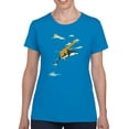 thumbnail image 1 of Image Conscious Giraffe Riding A Shark T-Shirt Women -Jay Fleck Designs, Female Small, 1 of 4