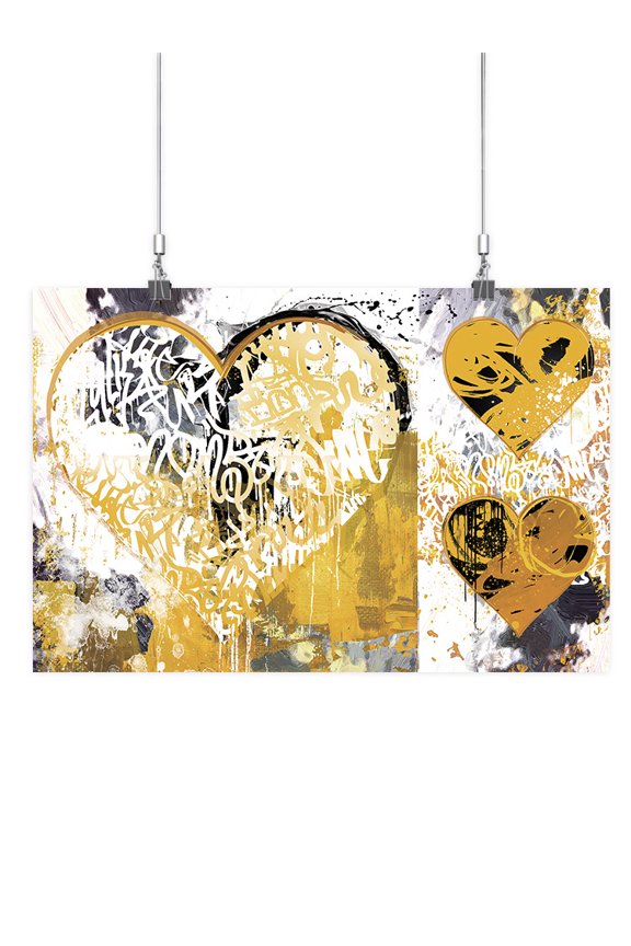 Graffiti Hearts Poster - Porter Hastings Designs, Poster Print 17 x 25.5 in