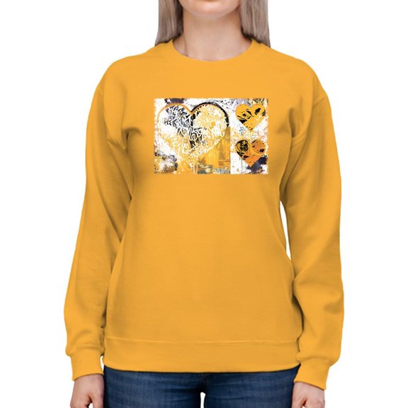 Image Conscious Graffiti Hearts Sweatshirt Women's -Image Conscious Designs