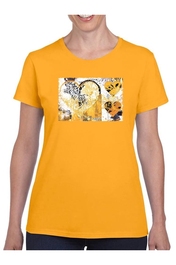 Graffiti Hearts T-Shirt Womens -Porter Hastings Designs, Female Regular Fit