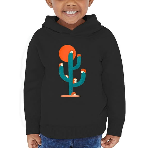 Image Conscious Hedgehogs On A Cactus Hoodie Toddler -Jay Fleck Designs, Unisex Casual Fit