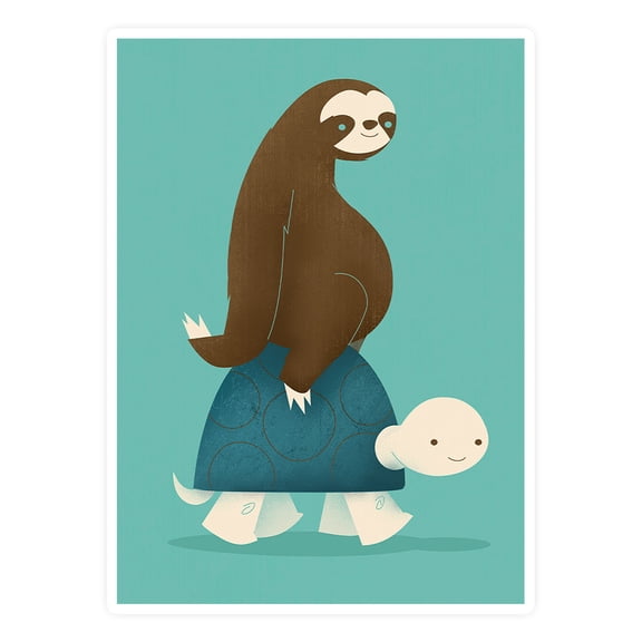 Image Conscious Hitchhiking Sloth Sticker -Jay Fleck Designs, Vinyl Sticker