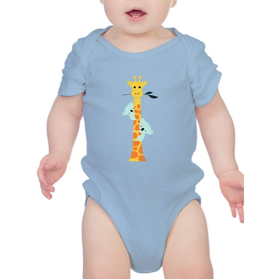 Image Conscious Koalas Climbing A Giraffe Bodysuit Infant -Jay Fleck Designs, Unisex Newborn