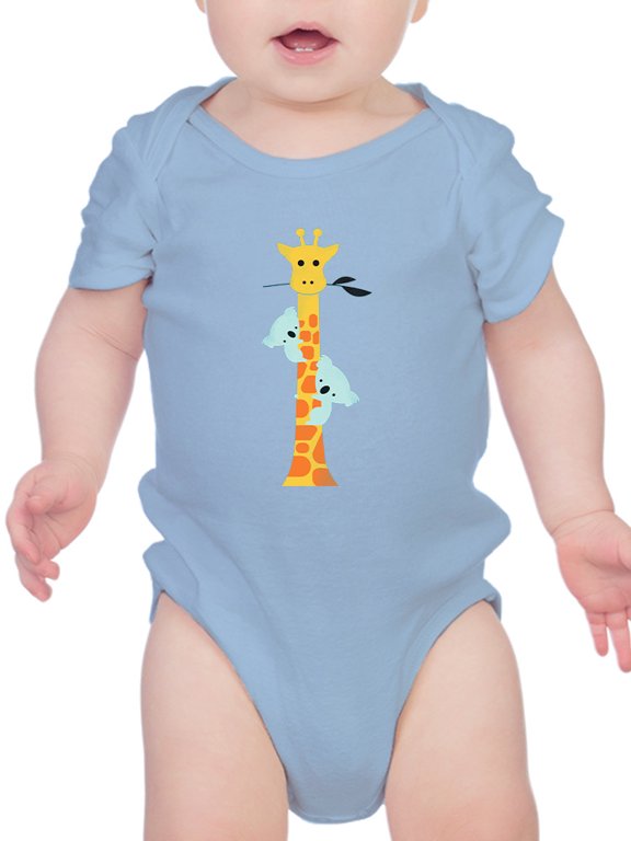 Koalas Climbing A Giraffe Bodysuit Infant -Jay Fleck Designs, Unisex Newborn