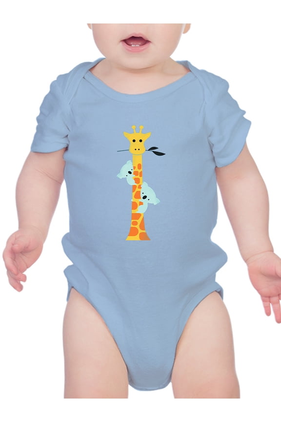 Koalas Climbing A Giraffe Bodysuit Infant -Jay Fleck Designs, Unisex Newborn