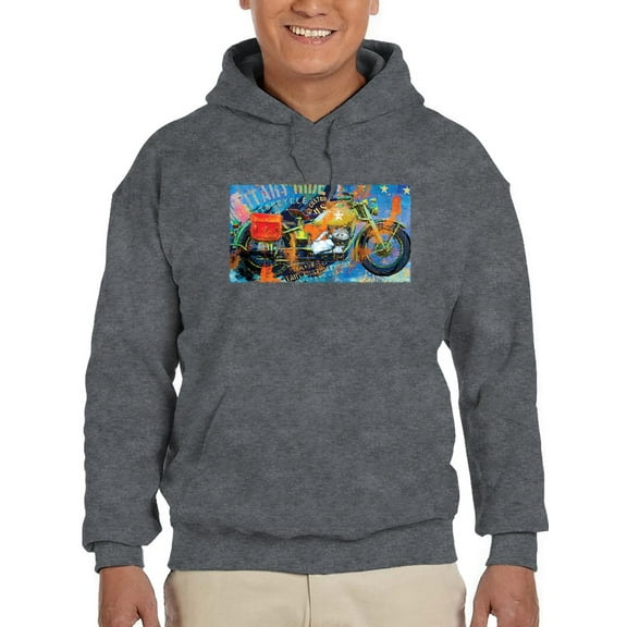 Image Conscious Military Ride Motorcycle Hoodie Mens -Porter Hastings Designs, Male XX-Large
