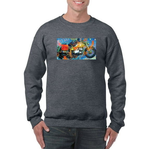 Image Conscious Military Ride Motorcycle Sweatshirt Mens -Porter Hastings Designs, Male x-Large
