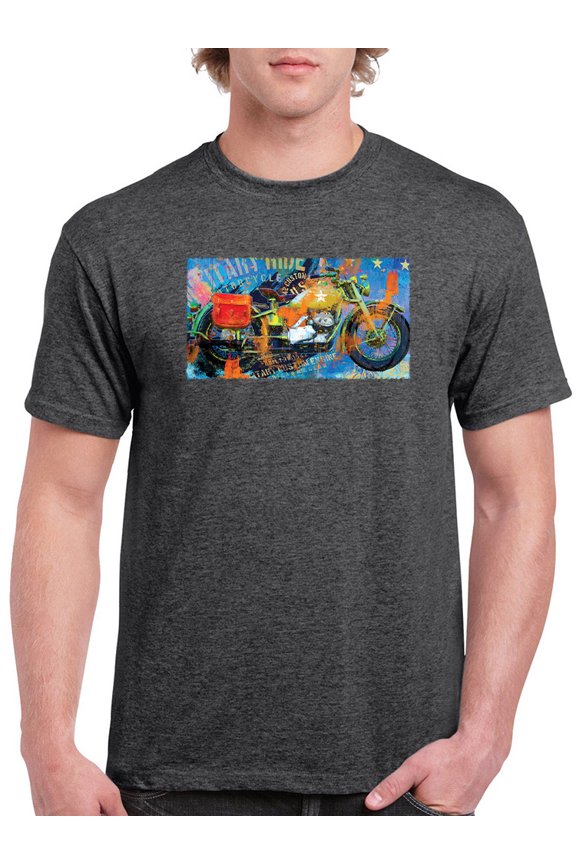 Military Ride Motorcycle T-Shirt Mens -Porter Hastings Designs, Male Medium