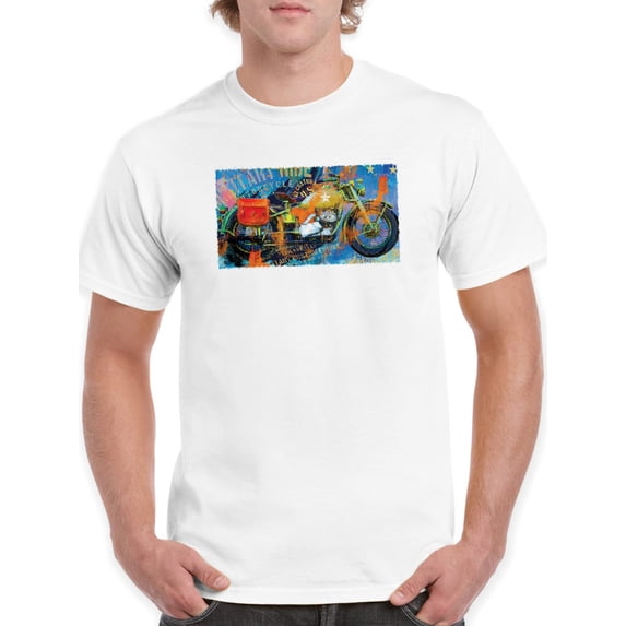 Image Conscious Military Ride Motorcycle T-Shirt Mens -Porter Hastings Designs, Male x-Large