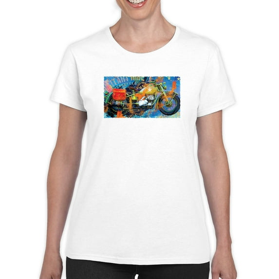 Image Conscious Military Ride Motorcycle T-Shirt Womens -Porter Hastings Designs, Female Medium