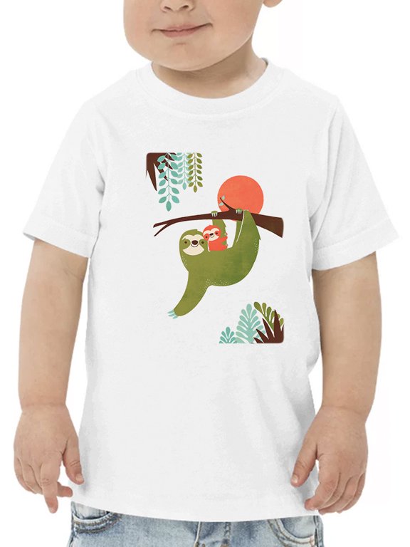 Momma Sloth And Baby T-Shirt Toddler -Jay Fleck Designs, Unisex Regular Fit