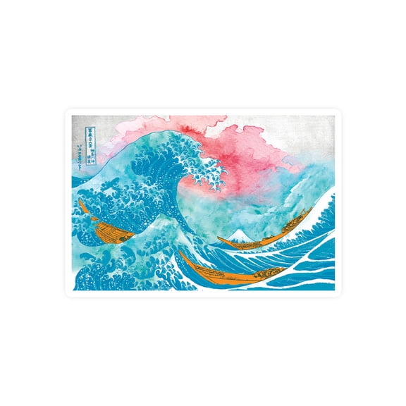 Image Conscious Ocean Waves With Boats Sticker -Porter Hastings Designs, Vinyl Sticker