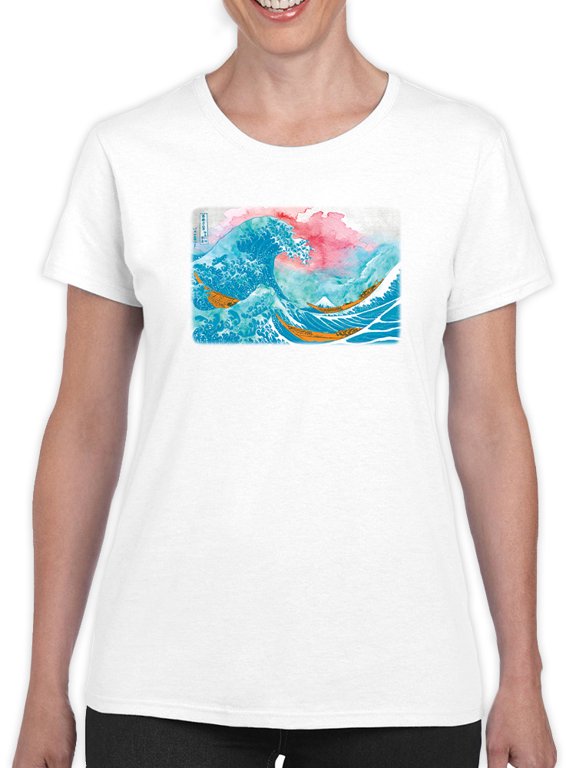 Ocean Waves With Boats T-Shirt Womens -Porter Hastings Designs, Female x-Large