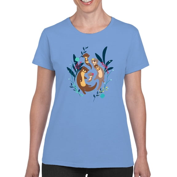 Image Conscious Otter Family T-Shirt Womens -Jay Fleck Designs, Female Regular Fit