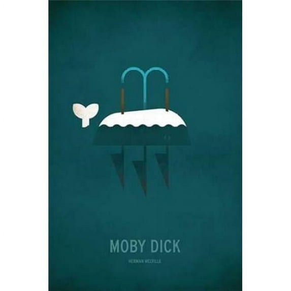 Image Conscious PDXJ356DLARGE Moby Dick Minimal Poster Print by Christian Jackson, 24 x 36 - Large