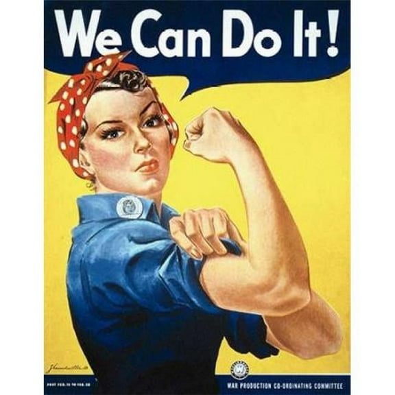 Image Conscious PDXM1223DLARGE Rosie The Riveter Poster Print by J. Howard Miller, 22 x 28 - Large
