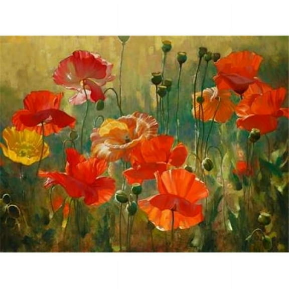 Image Conscious PDXS1311DLARGE Poppy Fields Poster Print by Emma Styles, 22 x 28 - Large