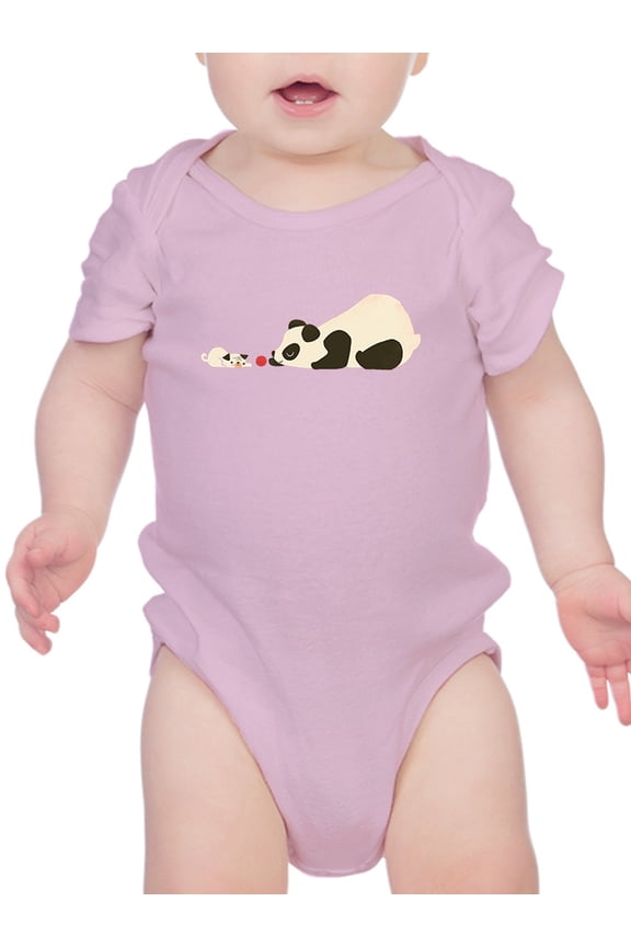 Panda And Dog Playing Bodysuit Infant -Jay Fleck Designs, Unisex Newborn