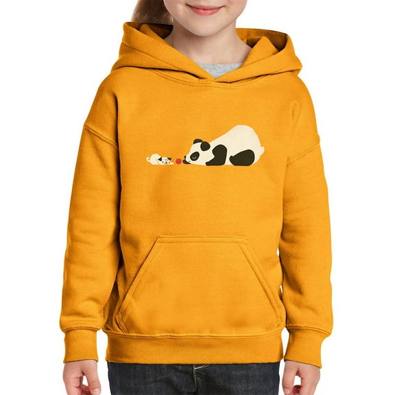 Image Conscious Panda And Dog Playing Hoodie Juniors -Jay Fleck Designs, Unisex Small