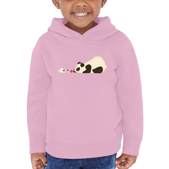 Image Conscious Panda And Dog Playing Hoodie Toddler -Jay Fleck Designs, Unisex 2 Toddler