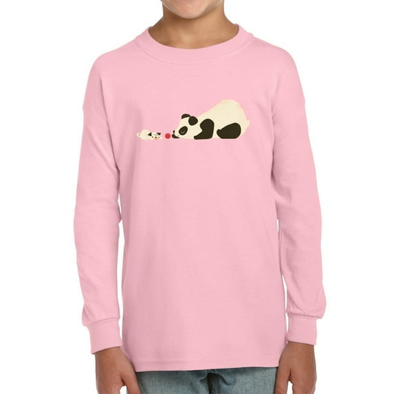 Image Conscious Panda And Dog Playing Long Sleeve Toddler -Jay Fleck Designs, Unisex 2 Toddler