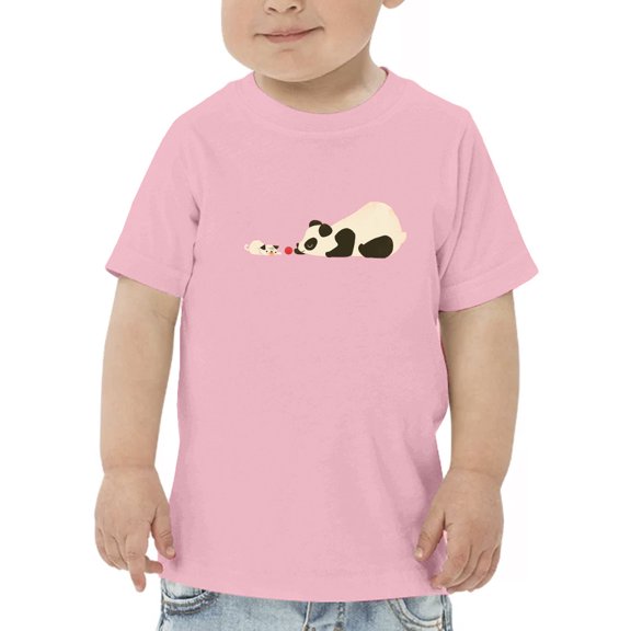 Image Conscious Panda And Dog Playing T-Shirt Toddler -Jay Fleck Designs, Unisex 2 Toddler