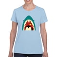 thumbnail image 1 of Image Conscious Penguin And Shark Greeting T-Shirt Women -Jay Fleck Designs, Female Medium, 1 of 4