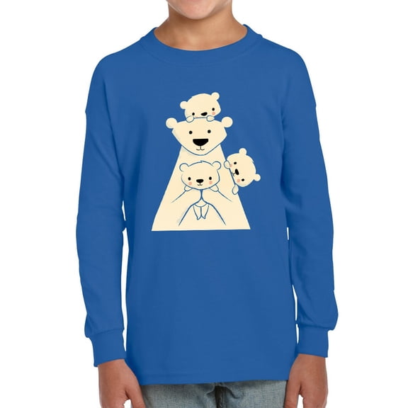 Image Conscious Polar Bear Family Long Sleeve Toddler -Jay Fleck Designs, Unisex Regular Fit