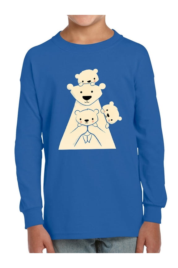 Polar Bear Family Long Sleeve Toddler -Jay Fleck Designs, Unisex Regular Fit
