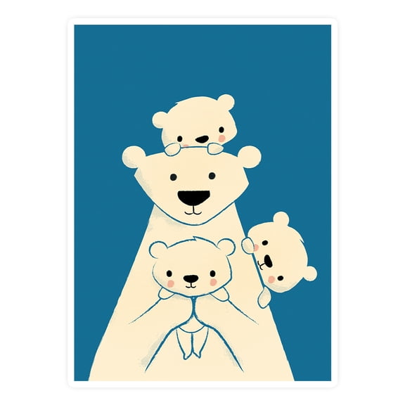 Image Conscious Polar Bear Family Sticker -Jay Fleck Designs, Vinyl Sticker