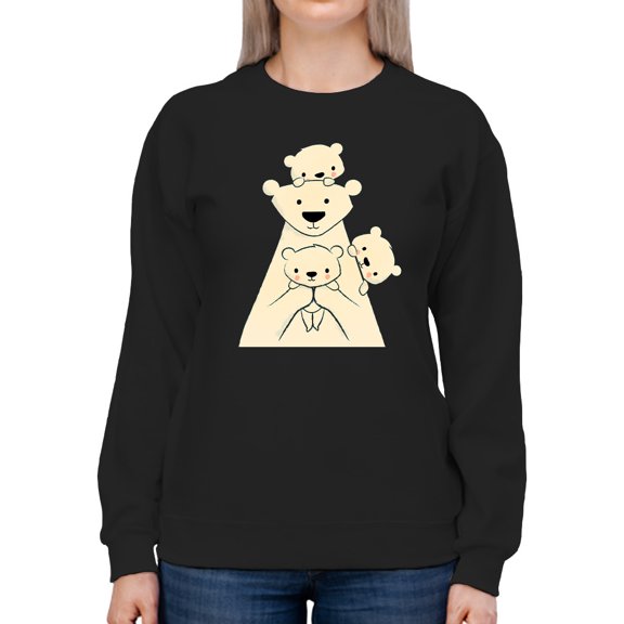 Image Conscious Polar Bear Family Sweatshirt Women's -Jay Fleck Designs