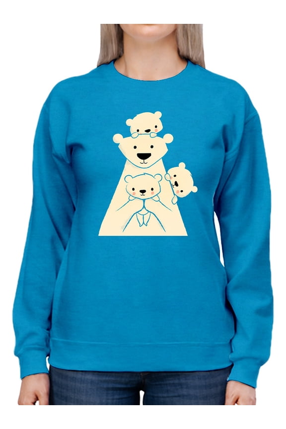 Polar Bear Family Sweatshirt Women's -Jay Fleck Designs
