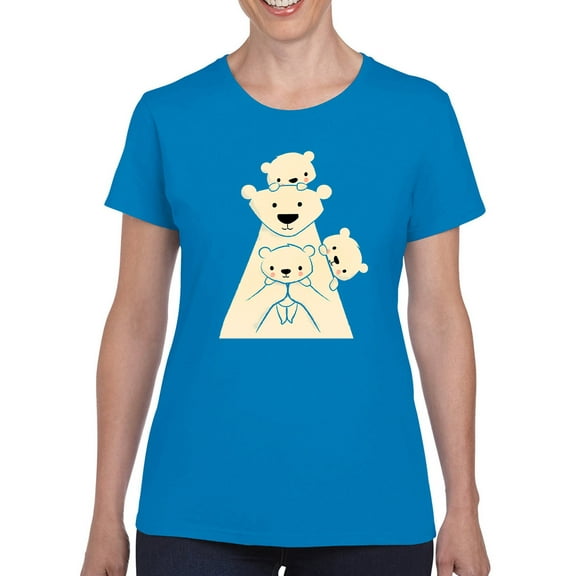 Image Conscious Polar Bear Family T-Shirt Womens -Jay Fleck Designs, Female Regular Fit