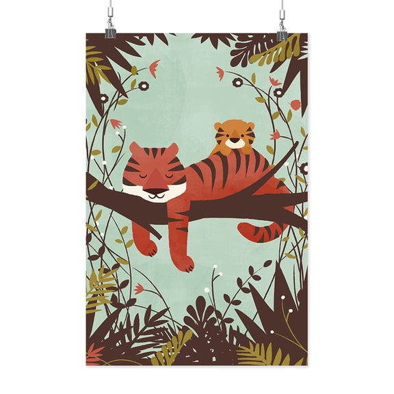 Image Conscious Sleeping Tiger Mom Poster - Jay Fleck Designs, Poster Print 17 x 25.5 in