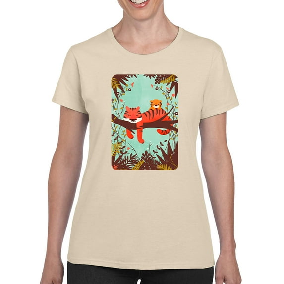 Image Conscious Sleeping Tiger Mom T-Shirt Womens -Jay Fleck Designs, Female Regular Fit