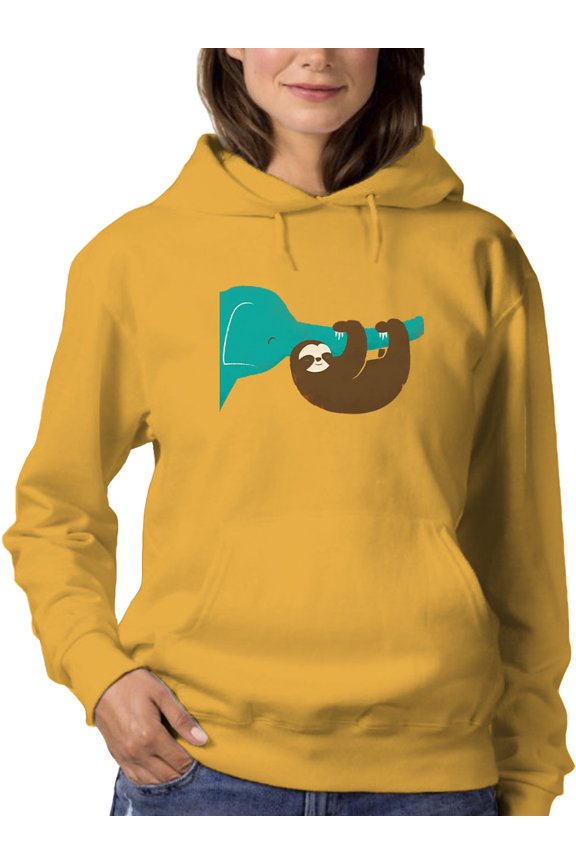 Sloth With An Elephant Hoodie Women -Jay Fleck Designs, Female Medium