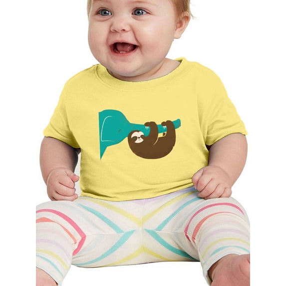 Image Conscious Sloth With An Elephant T-Shirt Infant -Jay Fleck Designs, Unisex 6 Months