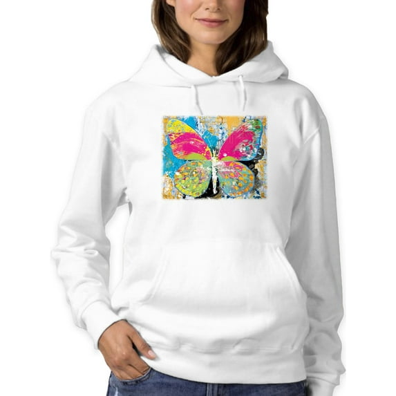 Image Conscious Sprayed Butterfly Hoodie Womens -Porter Hastings Designs, Female XX-Large