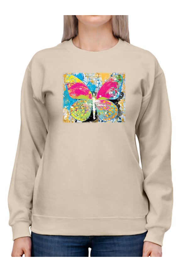 Sprayed Butterfly Sweatshirt Womens -Porter Hastings Designs, Female x-Large