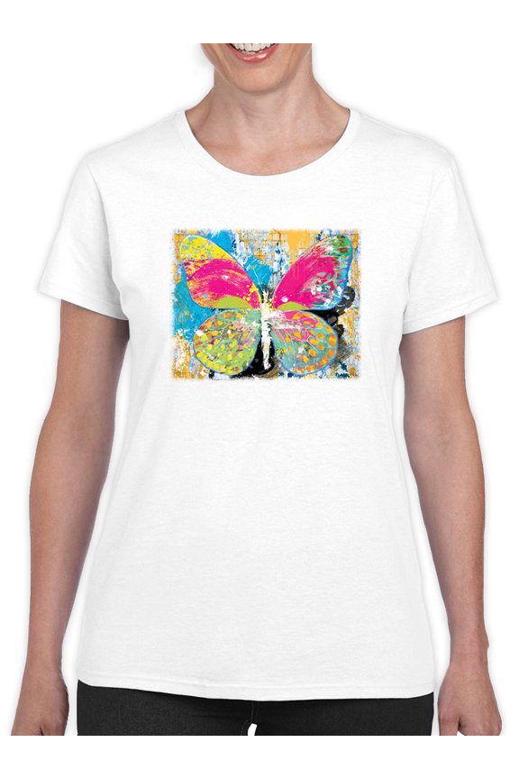 Sprayed Butterfly T-Shirt Womens -Porter Hastings Designs, Female Large