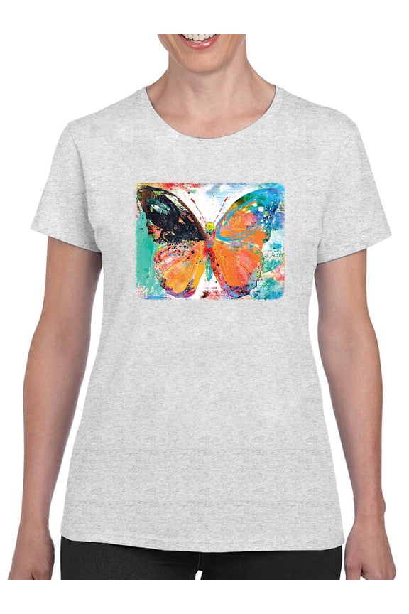 Sprayed Monarch T-Shirt Womens -Porter Hastings Designs, Female 5X-Large