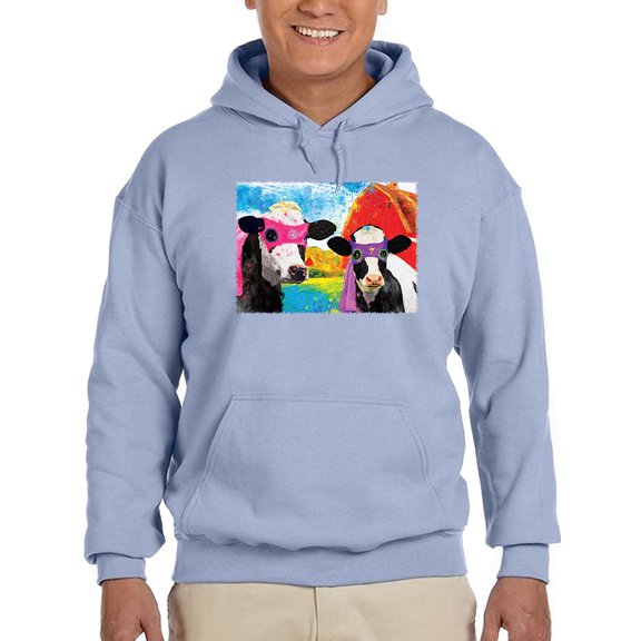 Image Conscious Super Cows Hoodie Mens -Porter Hastings Designs, Male 4X-Large