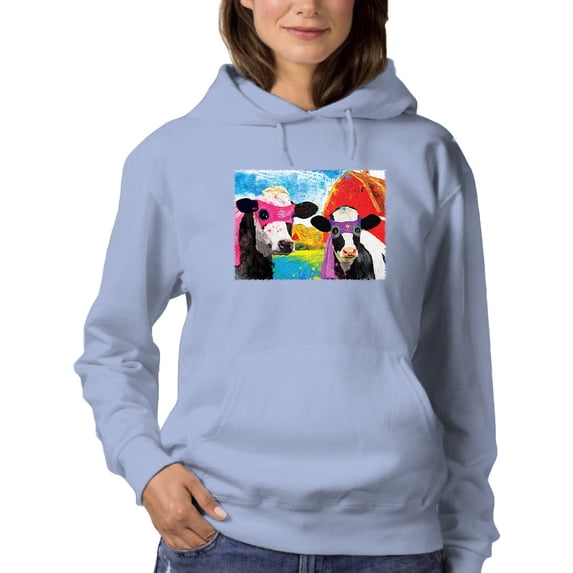 Image Conscious Super Cows Hoodie Womens -Porter Hastings Designs, Female 4X-Large