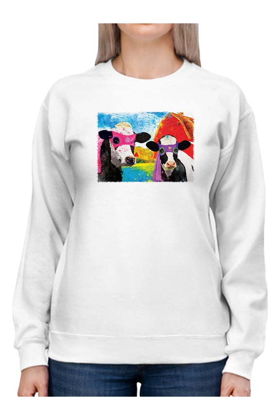 Super Cows Sweatshirt Womens -Porter Hastings Designs, Female 4X-Large
