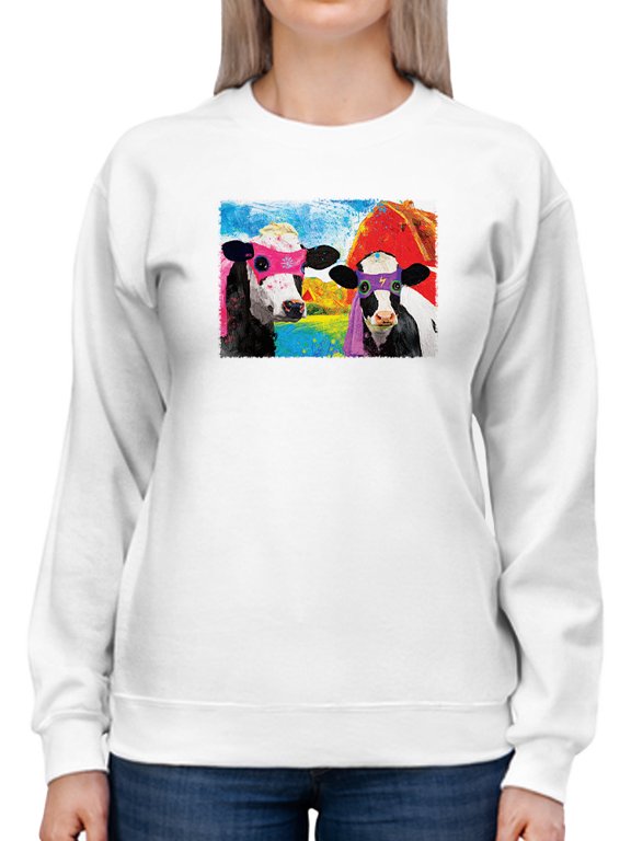 Super Cows Sweatshirt Womens -Porter Hastings Designs, Female XX-Large
