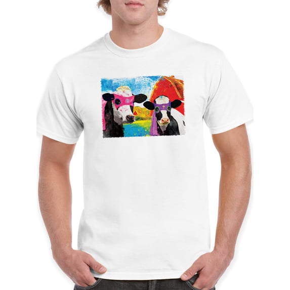 Image Conscious Super Cows T-Shirt Mens -Porter Hastings Designs, Male 5X-Large
