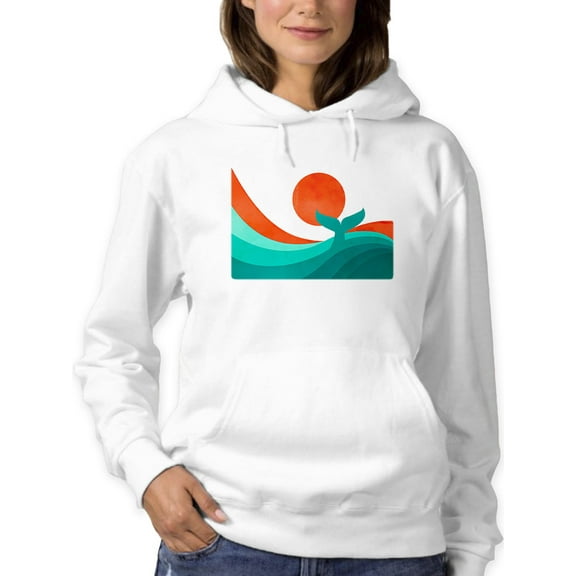 Image Conscious Whale Tail In The Sunset Hoodie Womens -Jay Fleck Designs, Female Casual Fit