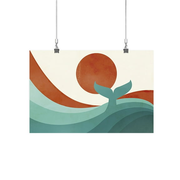 Image Conscious Whale Tail In The Sunset Poster - Jay Fleck Designs, Poster Print 17 x 25.5 in